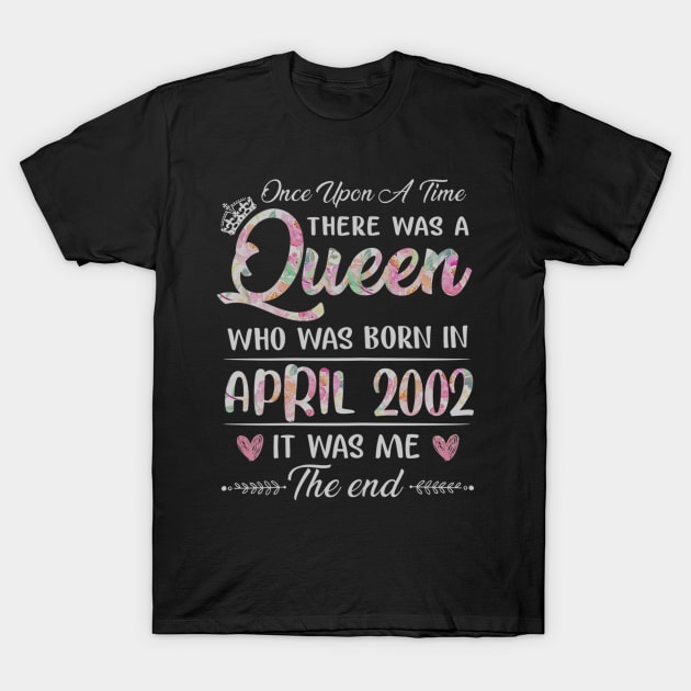 Girls 18th Birthday Queen April 2002 18 Years Old T-Shirt by daylightpombo3